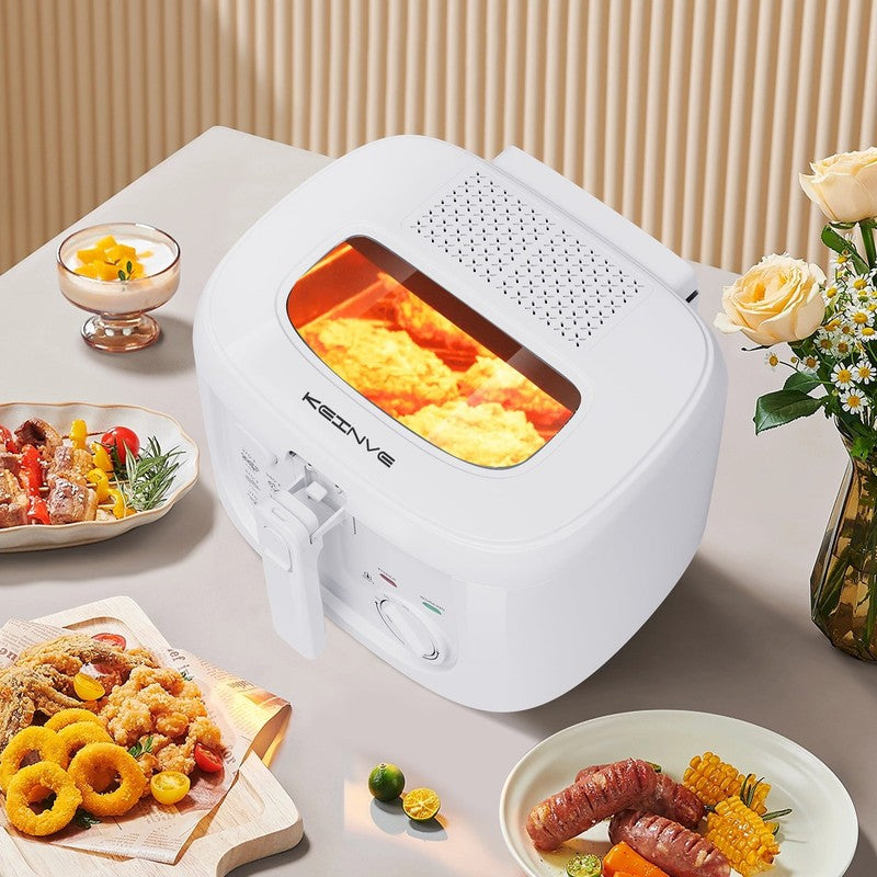2.5L Electric Deep Fryer, 1500W, Temp Control, Viewing Window, Easy Clean, White6