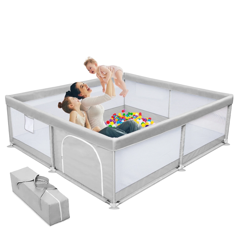 Baby Playpen Large Play Yard Fence for Toddlers,50"X50" Gray8