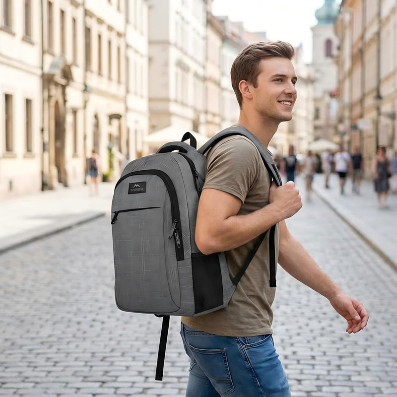 Travel Laptop Backpack Anti Theft Water Resistant 15.6" Computer Bag Grey7