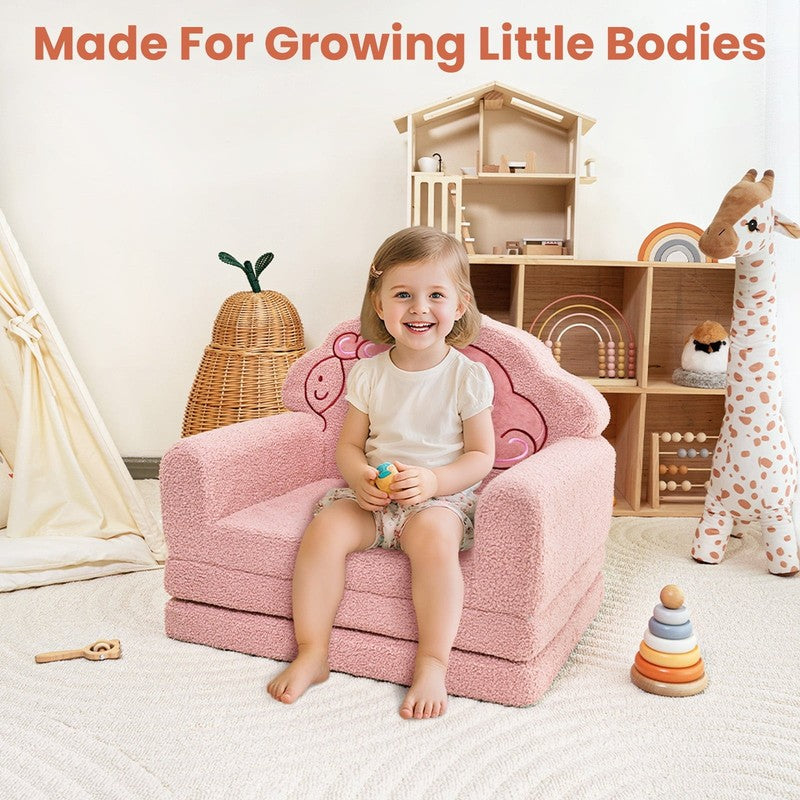 Beavtaens Toddler Couch Pink Unicorn 53" Extra Large 2 in 1 Flip Open Kids Sofa1