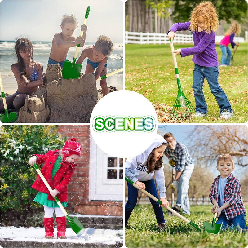 Kids Gardening Tools Set   7Pcs Wheelbarrow Set for Kids with Shovel, Rake, Leaf3