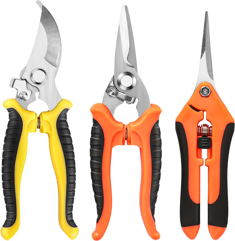 3 Pack Garden Pruning Shears, Stainless Steel Shears, Gardening Shears, Scissors10