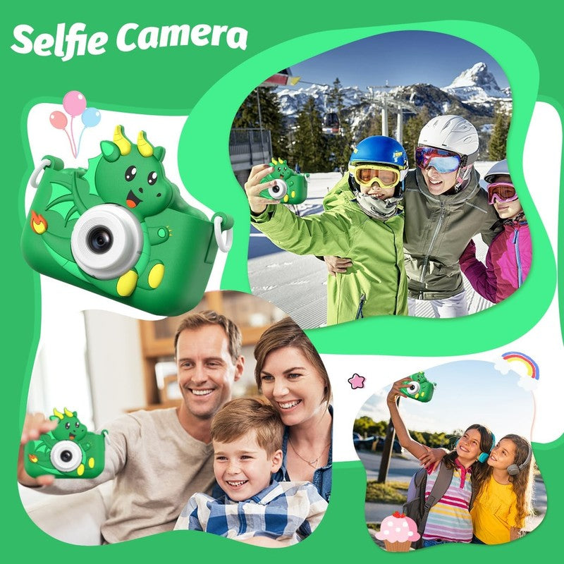 Kids Selfie Digital Camera Toy w/ Protective Cover 32GB SD Card Ages 3 92