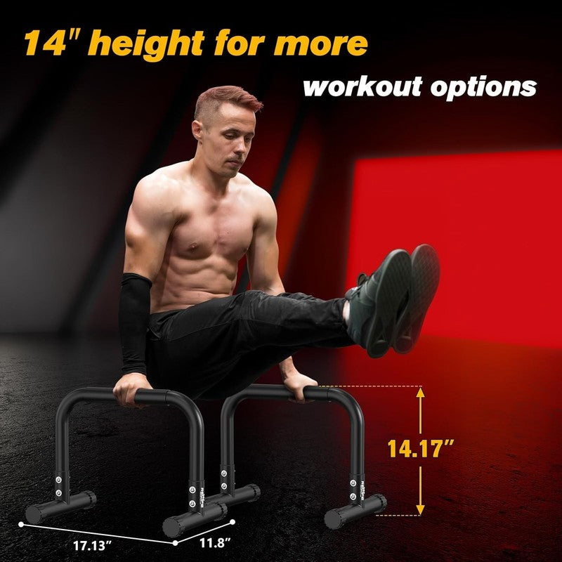 Dip Station Heavy Duty Parallette Push Up & Dip Stands Fitness Workout Bar2