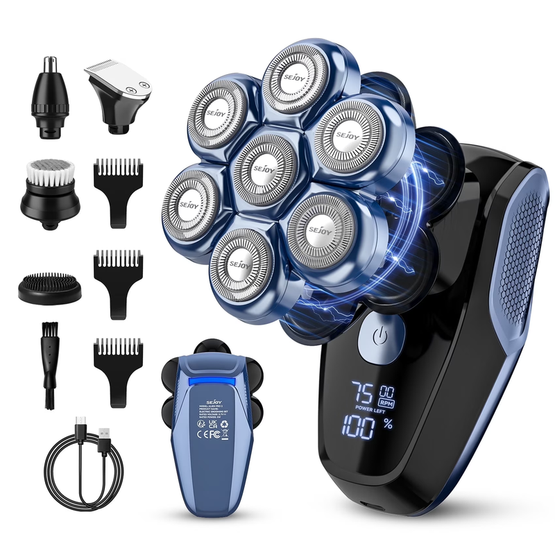 7D Head Shaver, 5 in 1 Bald Head Shavers for Men Electric Razor, LED Display9