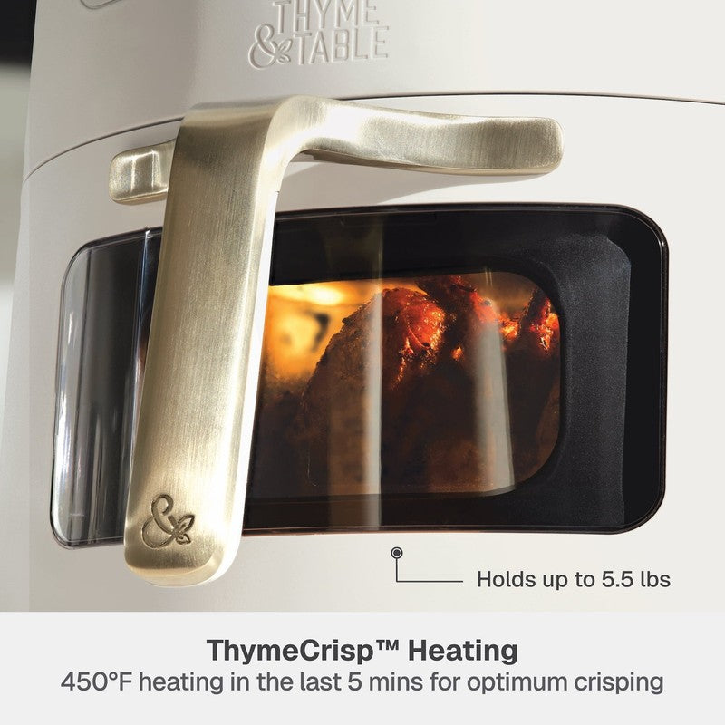 6QT Air Fryer, with Thymecrisp and Ceramic-Coated Nonstick Basket, Sand White5