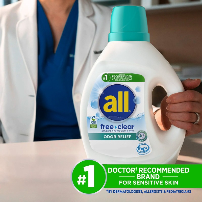 Free Clear Liquid Laundry Detergent, Odor Relief, 118 Oz, 79 Loads7