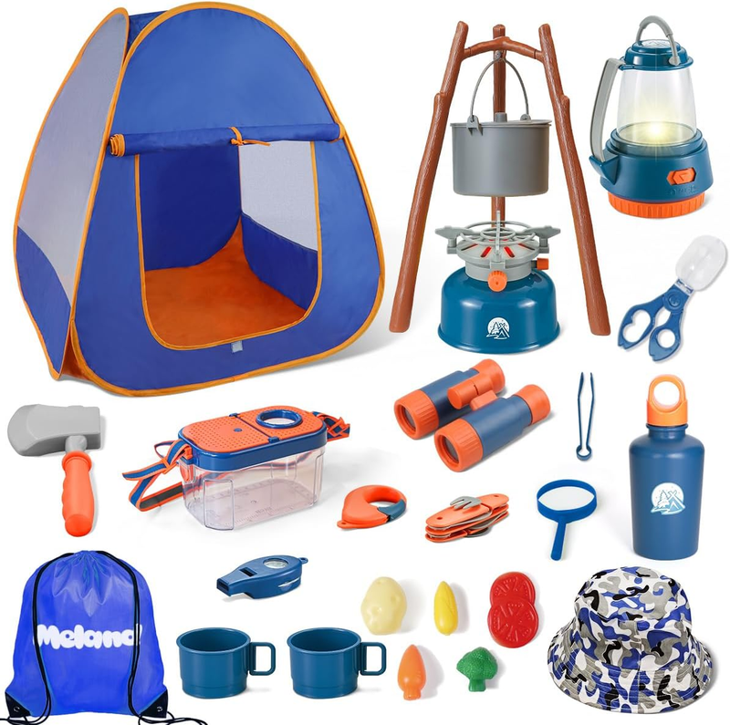 Kids Camping Set with Tent   Camping Gear Toy with Pretend Play Outdoor Toy for 8