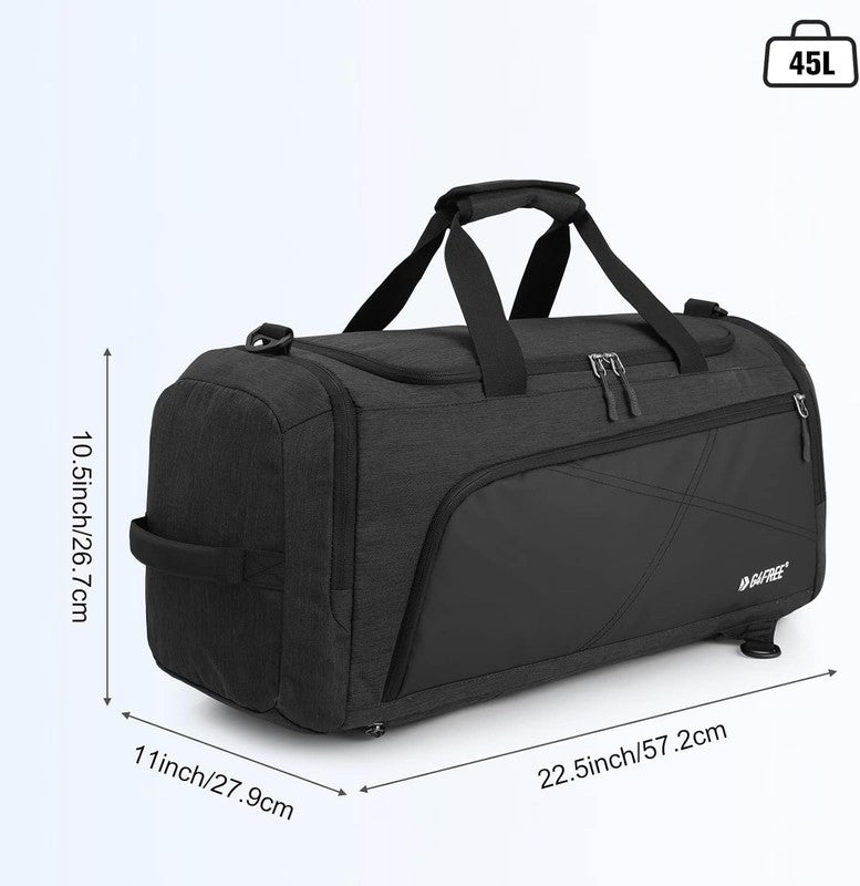 45L 3 Way Duffle Backpack Gym Bag Wet Pocket Shoes Compartment Travel4