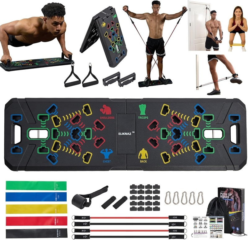 25 in 1 Portable Push Up Board Gym Kit Foldable Workout Set with Accessories1