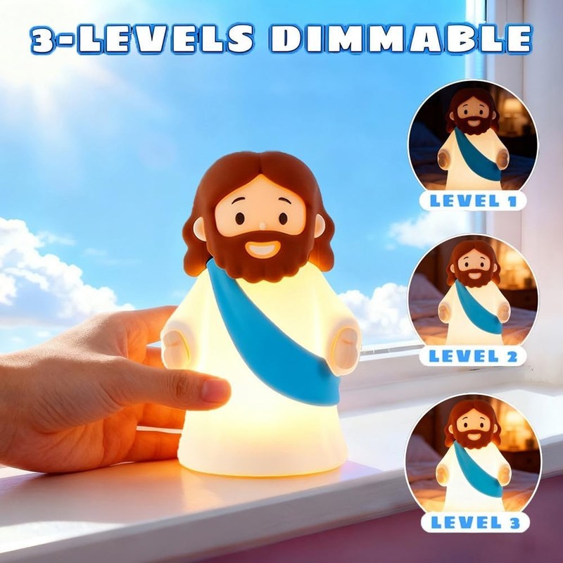 Jesus Night Light Rechargeable Bedside Night Light Dimmable Silicone LED Light I1