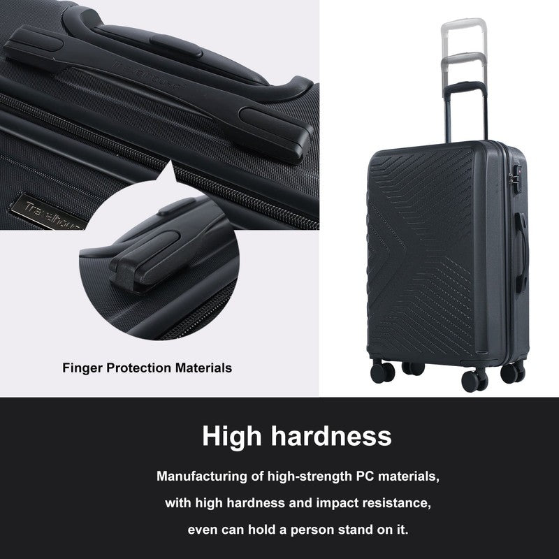 3 Piece Hardshell Luggage Set Hardside Lightweight Suitcase with TSA Lock Spinne1