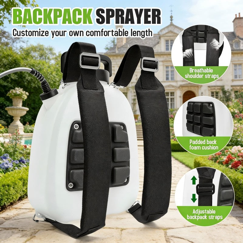 2.6 Gallon Battery Powered Backpack Sprayer Electric Garden Sprayer Adjustable N2