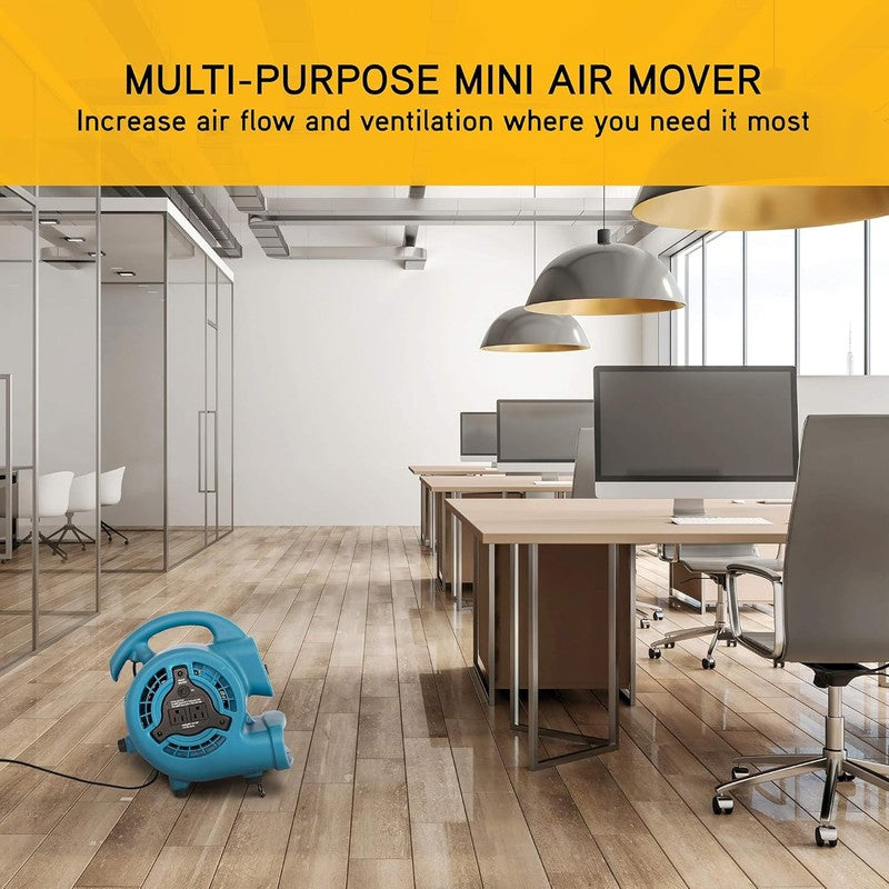 Mini Mighty 138W 600CFM Air Mover Carpet Dryer Floor Fan Blue6