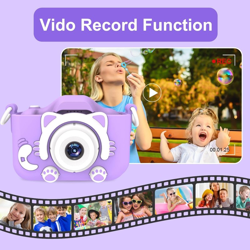 Kids Selfie Digital Camera Toy w/ 32GB SD Card HD Video Ages 3 93