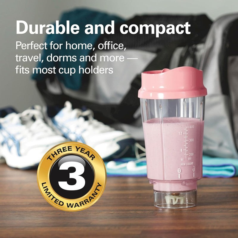 Portable Blender 14Oz BPA Free Cup & Lid, Stainless Steel Blades, Coral 511714