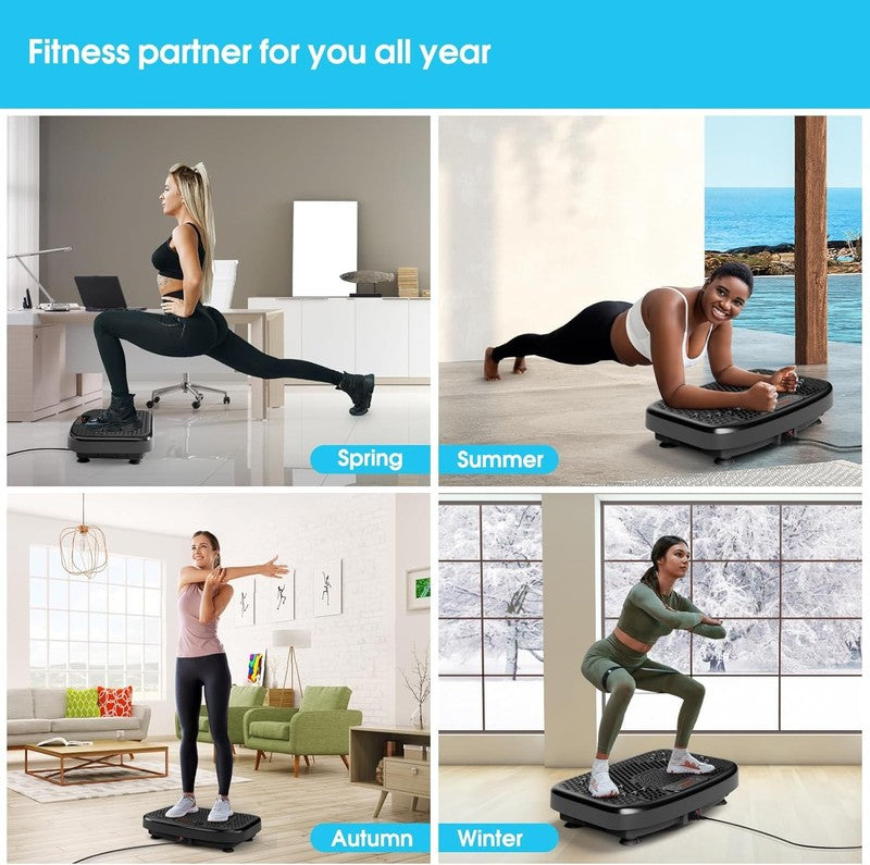 Vibration Plate Exercise Machine 450lb Whole Body Workout w/ Bands4
