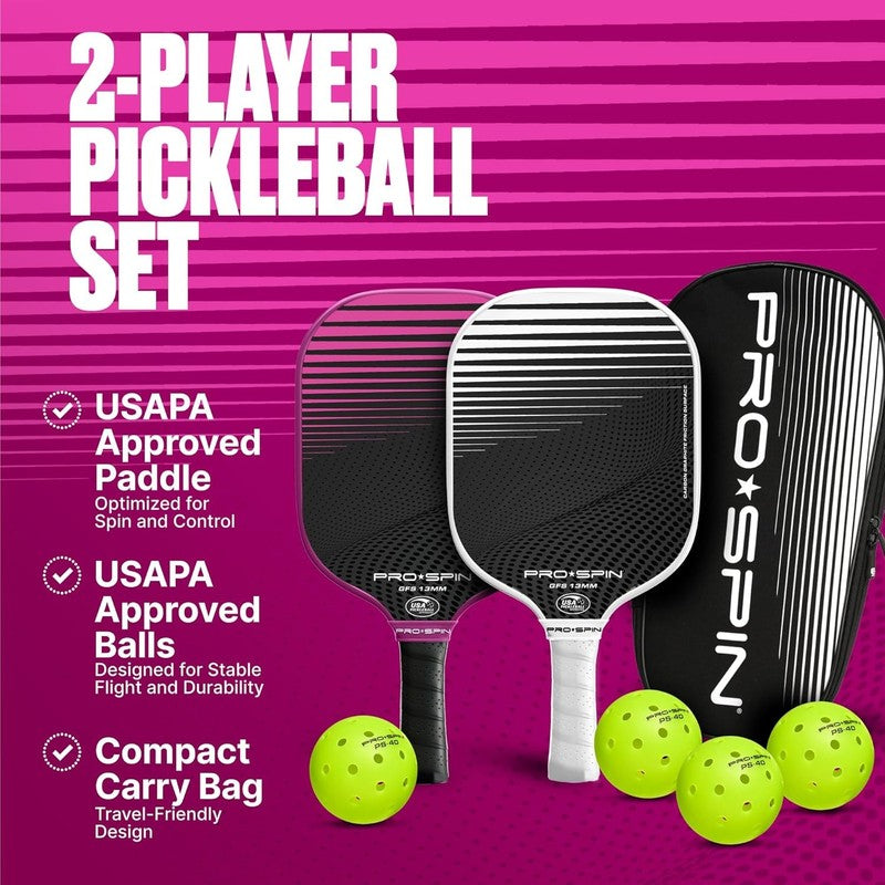Carbon Fiber Pickleball Paddles Set of 2 or Single | Lightweight Pickleball Set 1