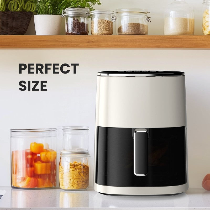 6Qt Air Fryer | Compact & Large, 400°F Multifunctional Electric Cooker, Beige2