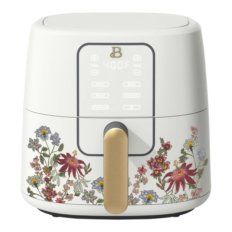 6 Qt Air Fryer w/ Turbocrisp Technology Evergood Ceramic Nonstick White Flower0