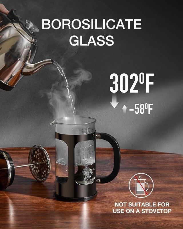 French Press Coffee Maker 34Oz 4 Level Filtration Stainless Steel Dark Pewter2