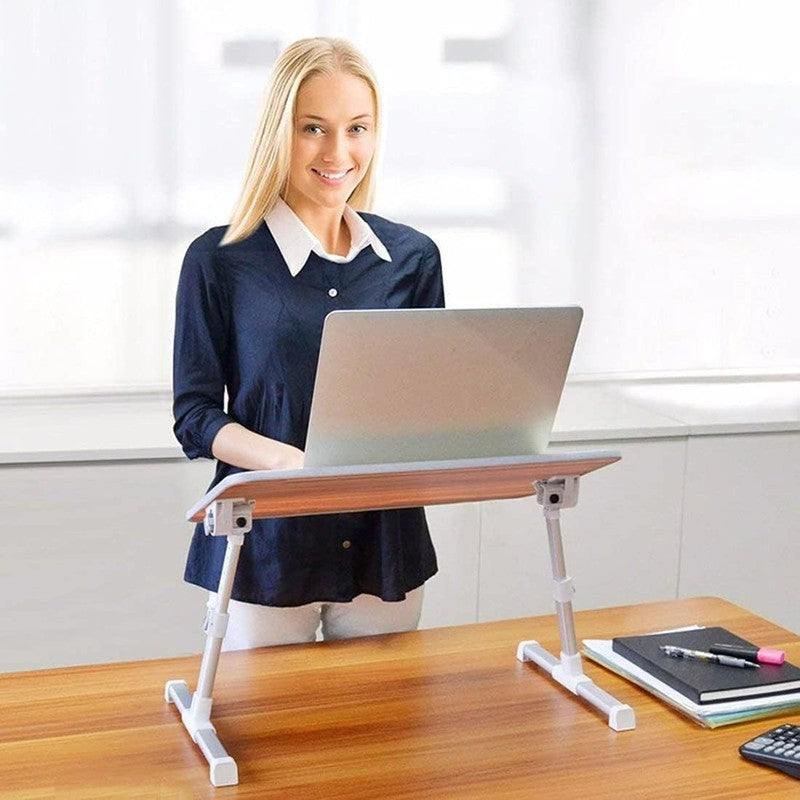 Adjustable Tray Table Lap Desk Fits up to 17 Inch Laptop, Large, 13"X24", Cream2
