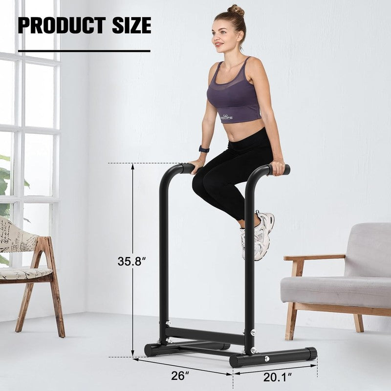 Heavy Duty Dip Station Parallette Push Up & Dip Stands Fitness Workout Bar1