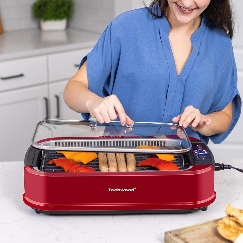 1500W Smokeless Indoor Electric Grill Korean Nonstick Plates Temp Control1