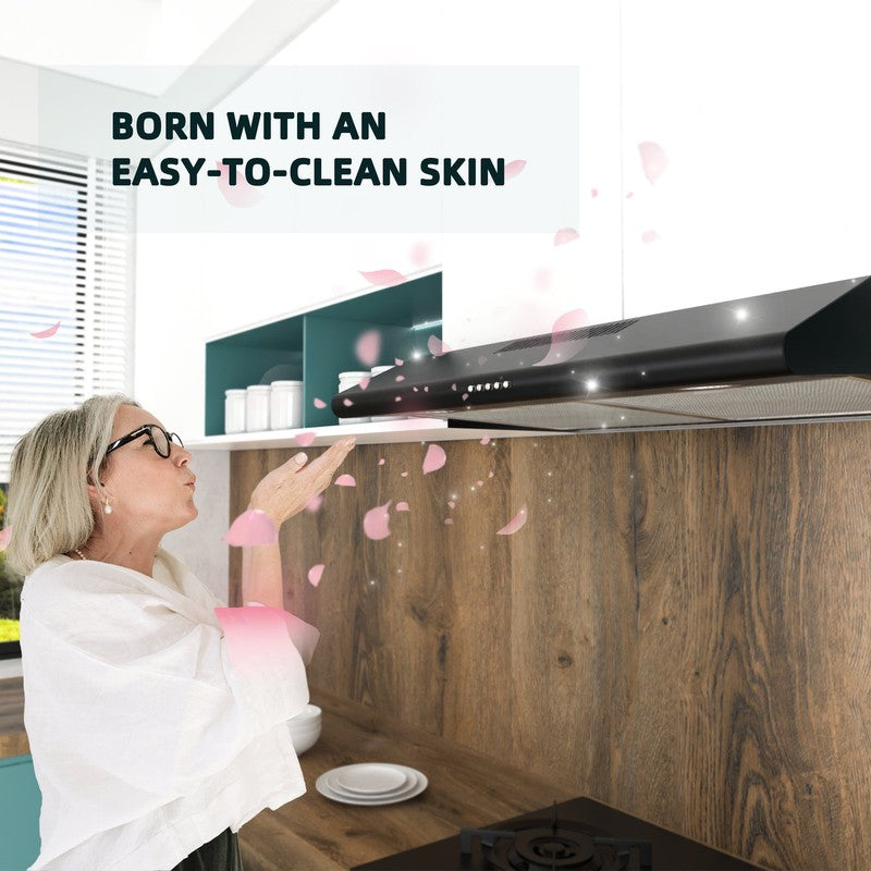 Black 30" Under Cabinet Range Hood LED 3-Speed Push Button Charcoal Filter5