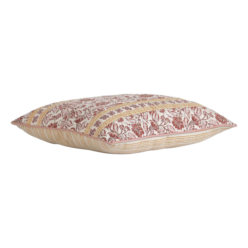 Pillow 2 Pack 20"x20" Red Floral Reversible Cotton Decorative5