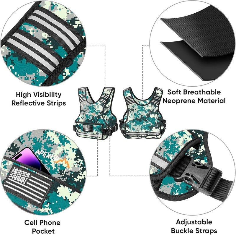 Adjustable Weighted Vest 4 10lb Strength Training Running Walking Unisex1