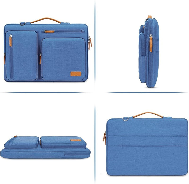 15.6 Inch Laptop Shoulder Bag 360 Protective Messenger 4 Zipper Pockets6