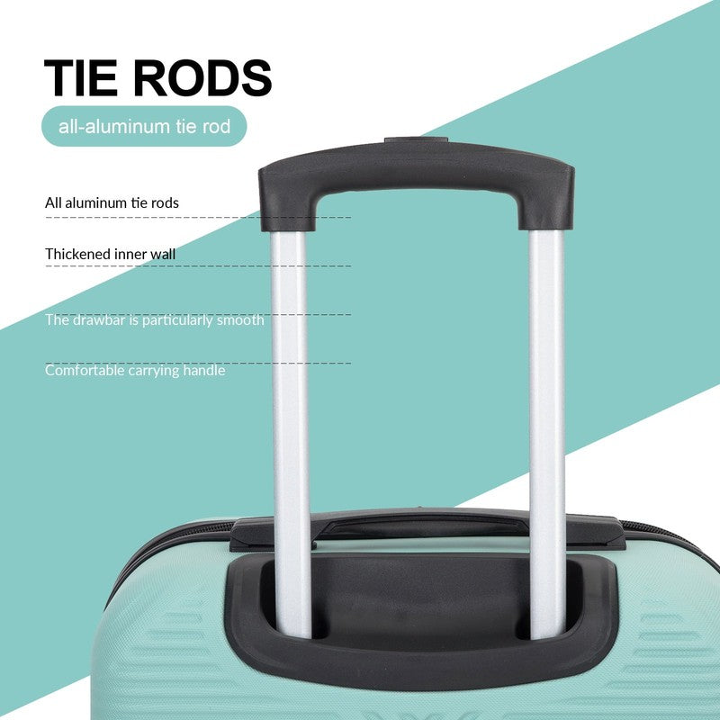 2 Piece Luggage Set Hardside Spinner Wheels Carry On Suitcase Light Blue4