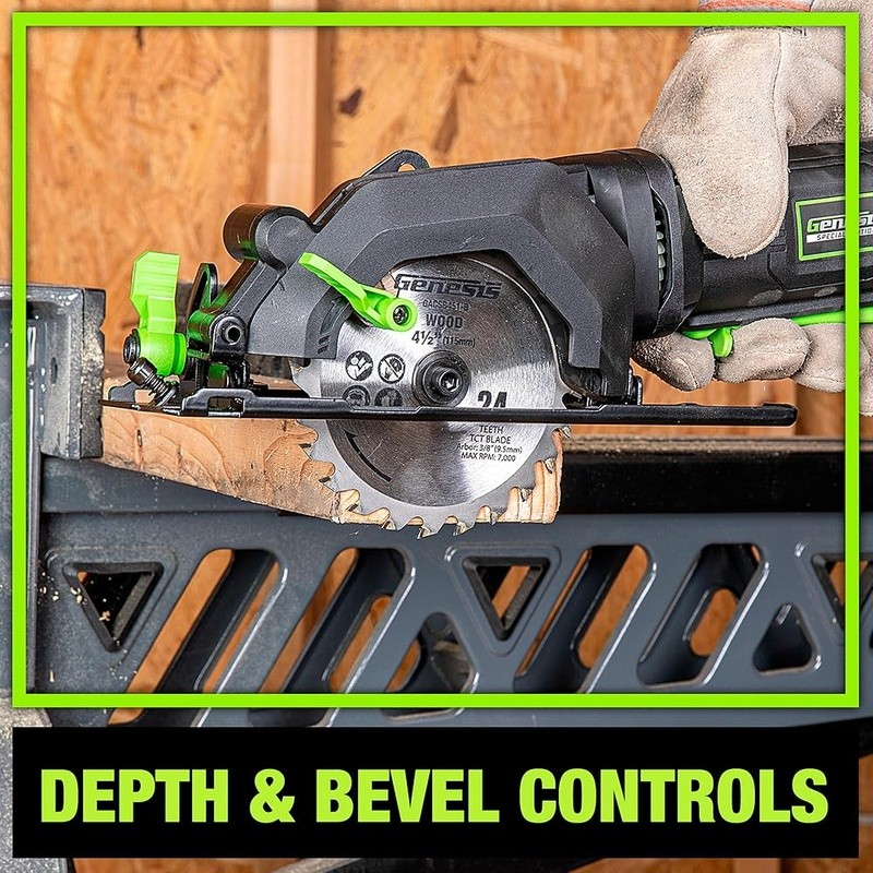 Mini Circular Saw 4 Amp 4-1/2 Inch Carbide Blade Rip Guide Vacuum Adapter New8