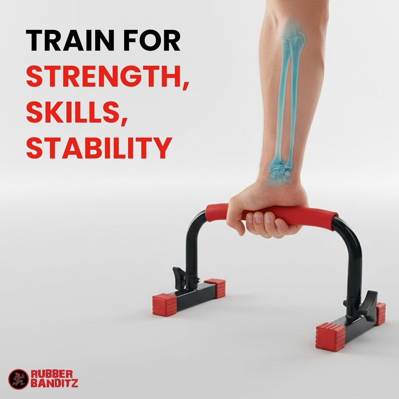 Parallette Parallel Bars & Dip Station Home Gym L Sit Push Up Dips Handstand4