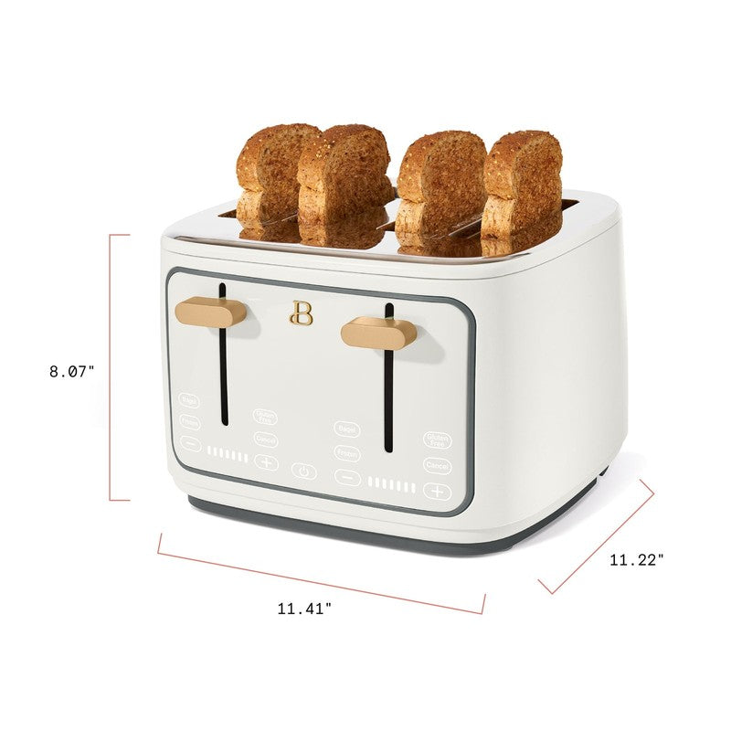 4-Slice Toaster with Touch-Activated Display, White Icing by Drew Barrymore5