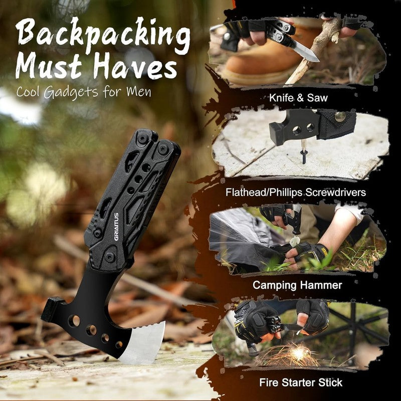 16 in 1 Camping Multitool – Survival Gear with Axe, Hammer, Pliers & More, 2