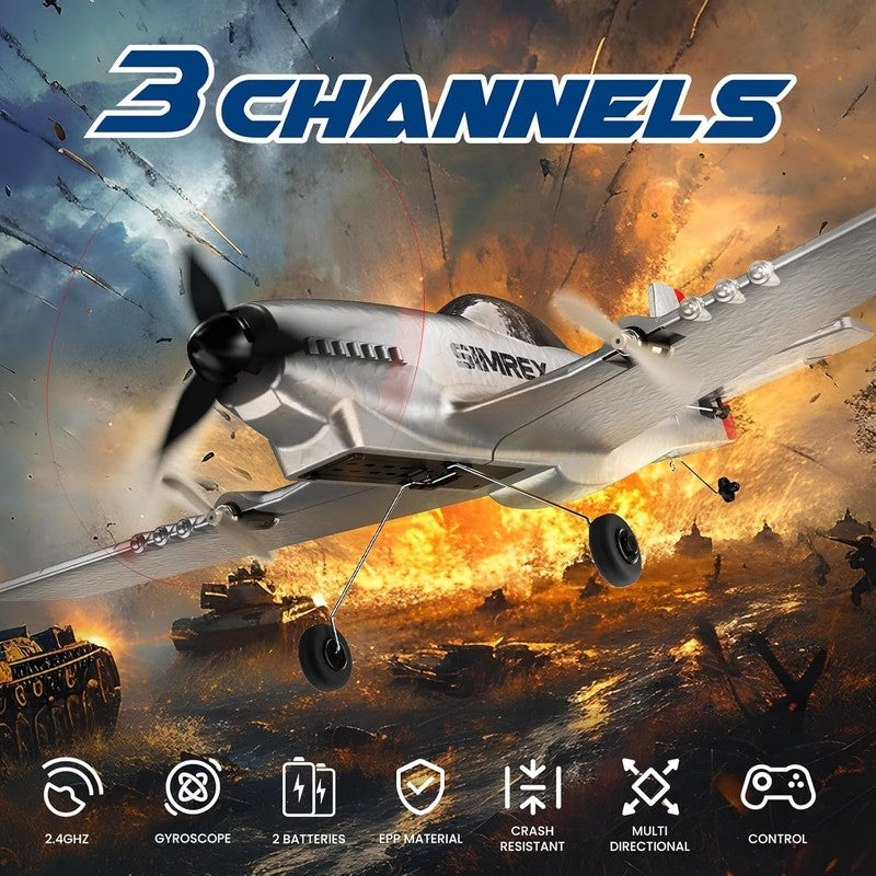 RC Plane for Kids   2.4Ghz 3 Channel Remote Control Airplane Toy with 6 Axis Gyr5