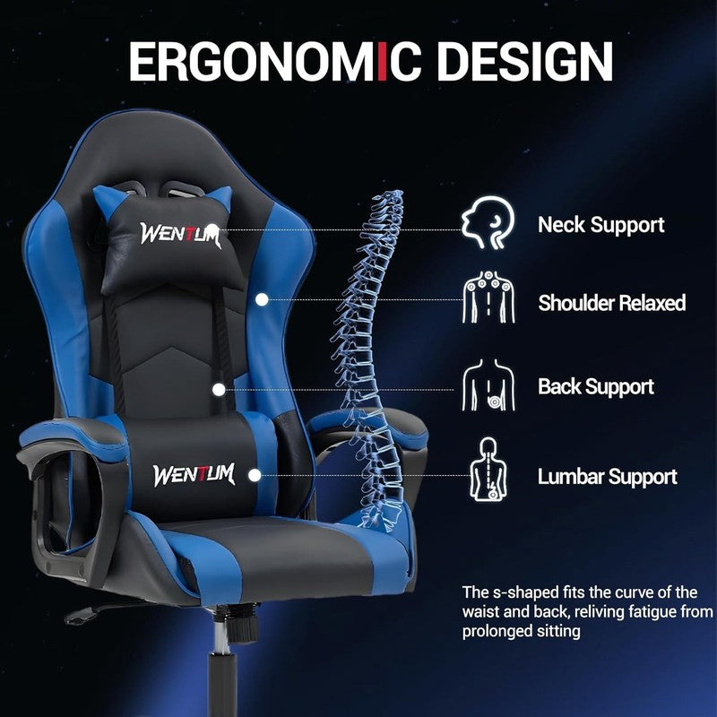 Massage Gaming Chair, Ergonomic PC Desk Chair with Headrest and Massage Lumbar S3