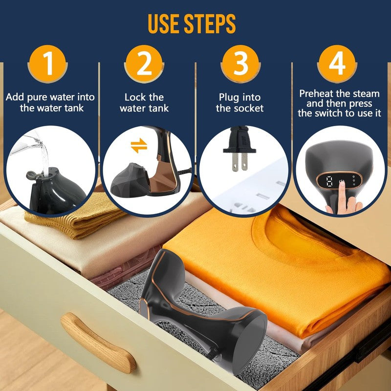 1200W Clothes Steamer for Home & Travel, Portable, 320ML Water Tank8