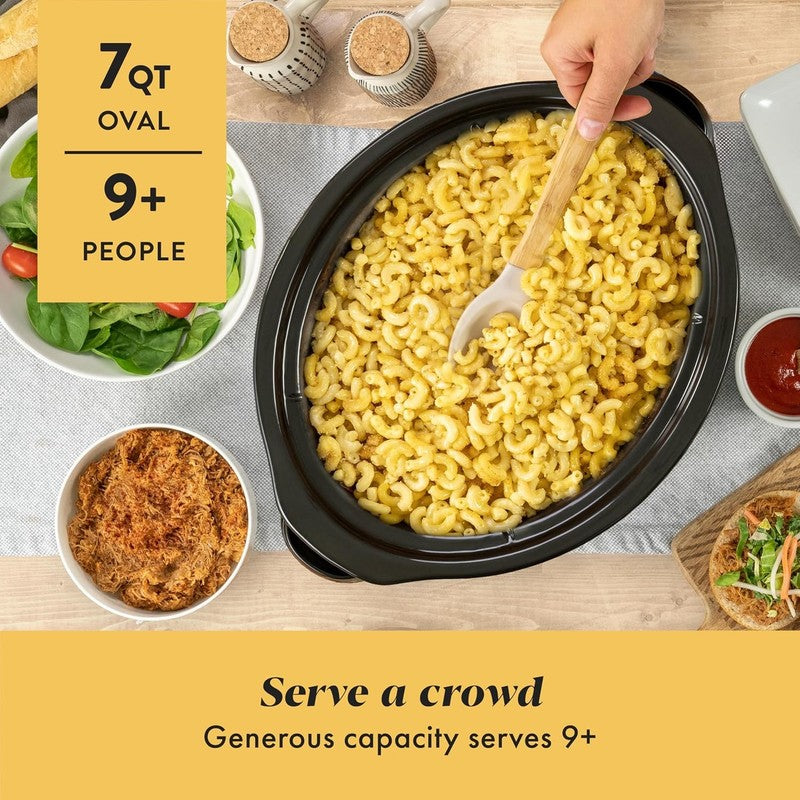 7 Quart Oval Manual Slow Cooker, Stainless Steel (SCV700-S-BR), Versatile Cookwa1