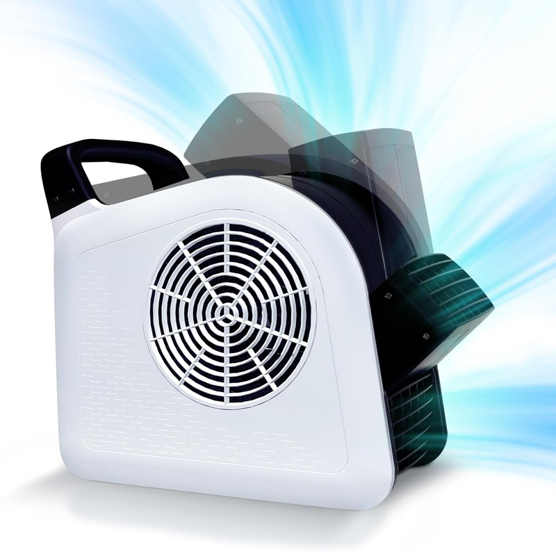 12” Air Mover Blower Fan 3-Speed Utility Fan Carpet Dryer w/ 2 AC Outlets White8