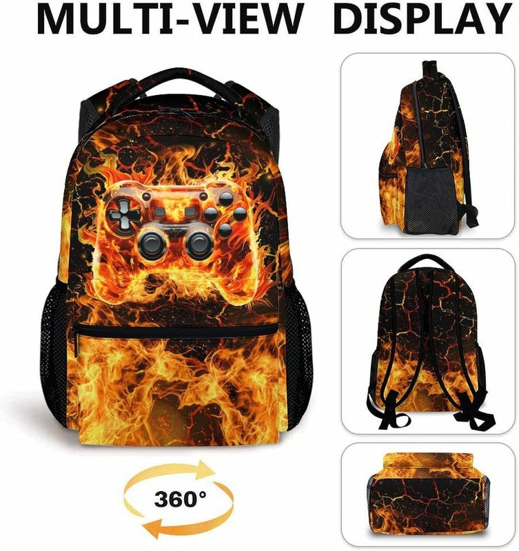 17in Gamer Backpack for Boys Kids Teen School Bookbag Large Capacity4