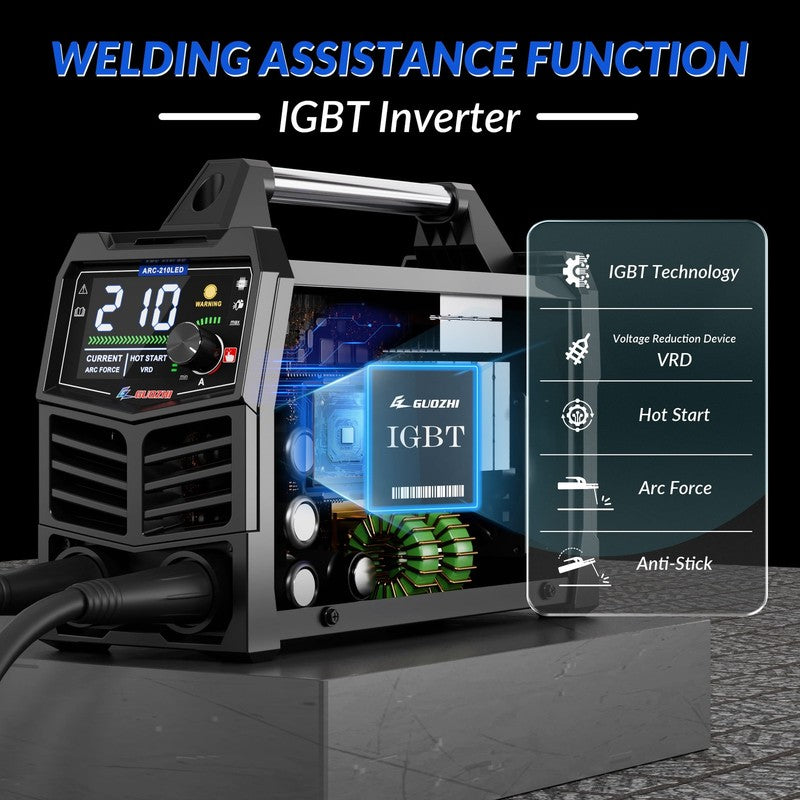 210A Stick Welder, Smart LED Welder Machine, 110V/220V High-Power ARC Welder Too3