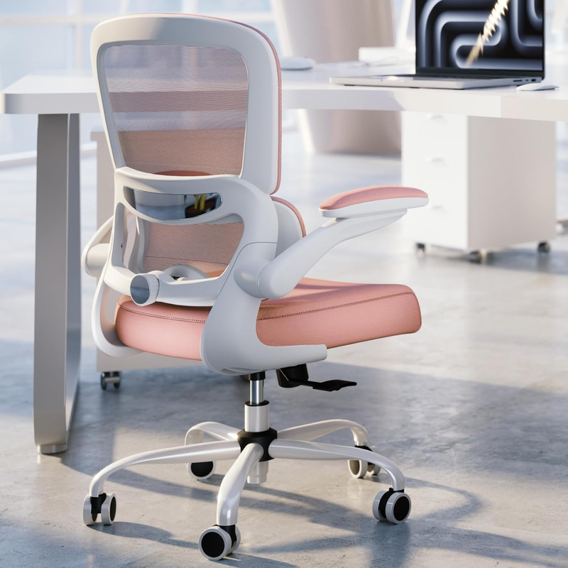 Ergonomic Office Chair Mesh Desk Chair Adjustable Executive Computer Chair Pink10