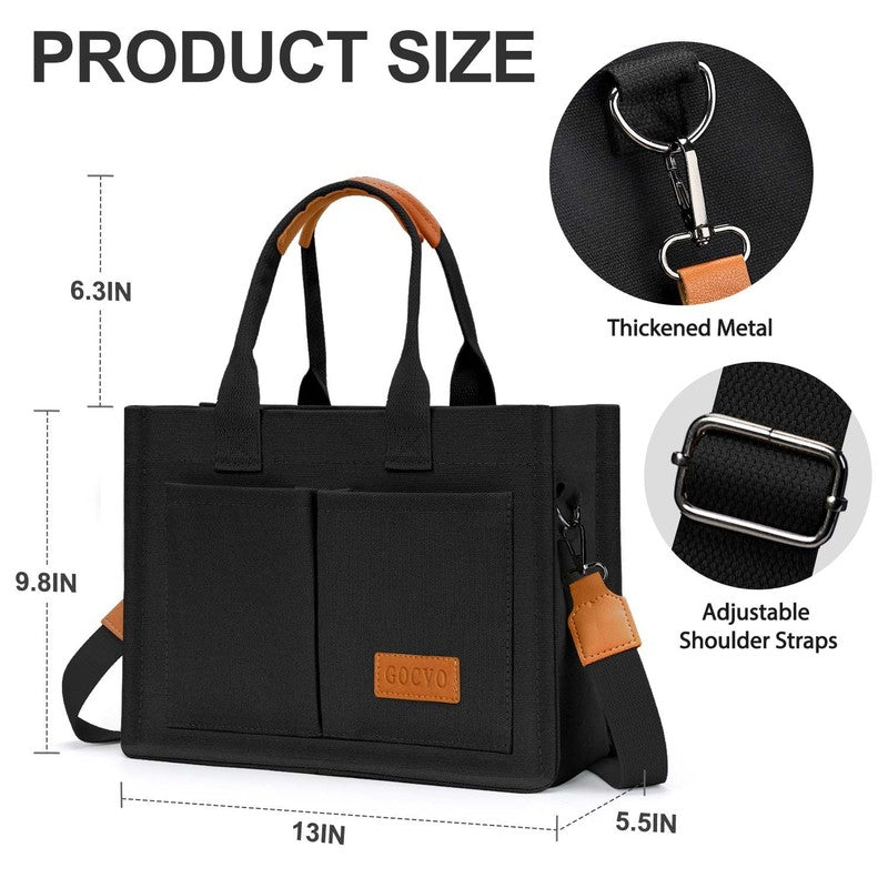 Canvas Tote Bags for Women, Large Multi Pocket Handbags for Woman, Crossbody Can4