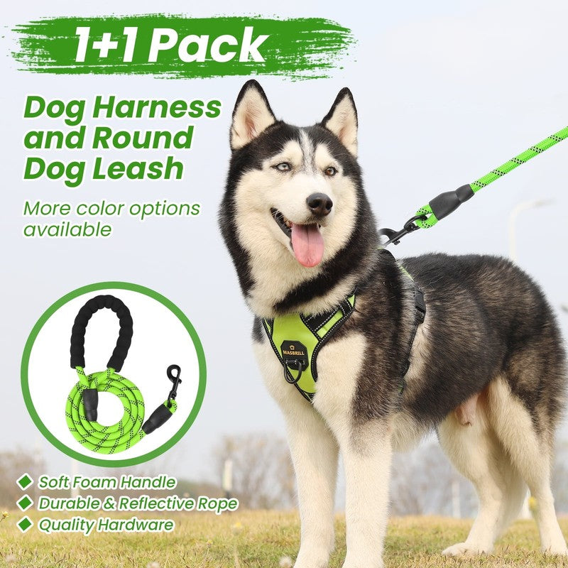 MASBRILL No Pull Dog Harness and Leash Set, Reflective Adjustable Vest Small2