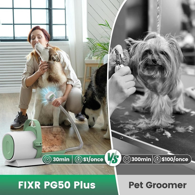 Dog Grooming Vacuum Kit 11000Pa Pet Hair Clipper Nail Grinder 7 Tools 2.5L6