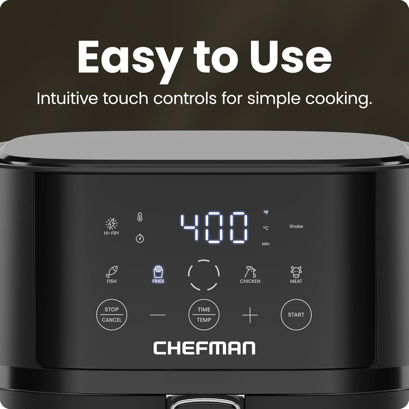 4QT Air Fryer Compact Airfryer Hi Fry Tech Touchscreen 4 Presets Black3