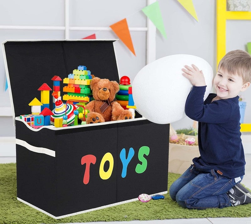 Toy Box Chest Collapsible Kids Storage Bins Extra Large Organizer Black7